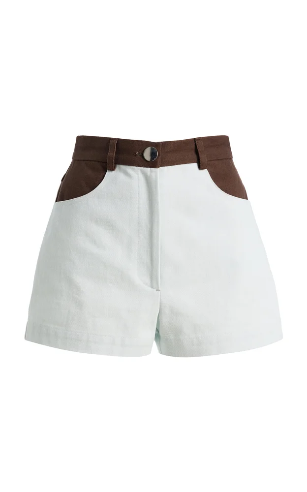 High-Waist Denim Combo Hot Shorts