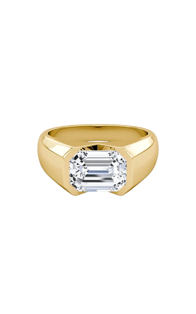 14K Yellow Gold Lab-Grown Diamond Signet Ring
