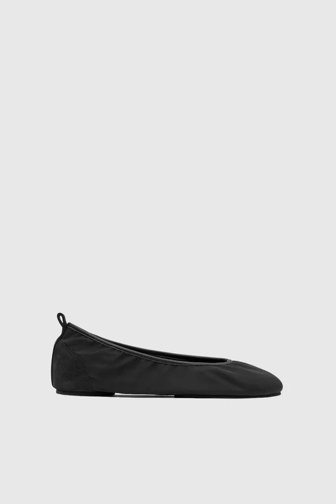 Satin Ballet Flat - Black