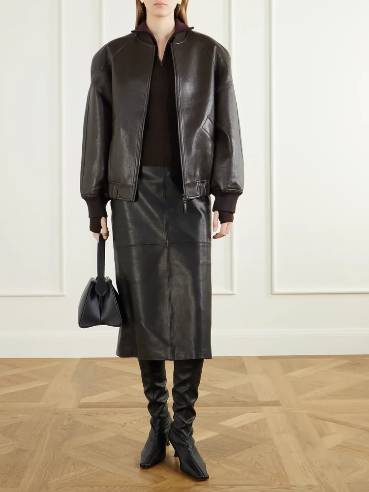 Alena coated bomber jacket