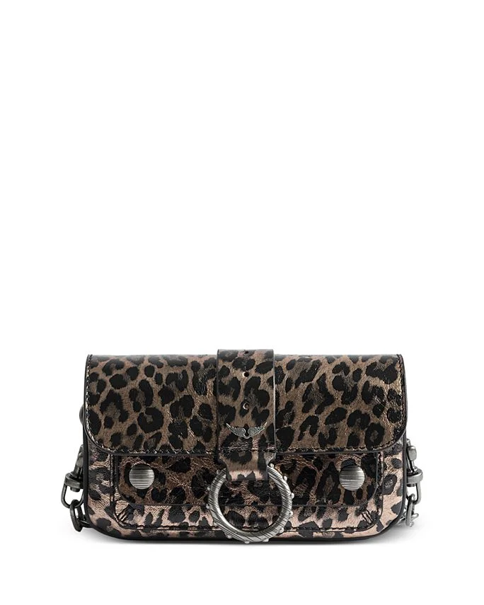 x Kate Moss Metallic Leopard Print Leather Chain Wallet