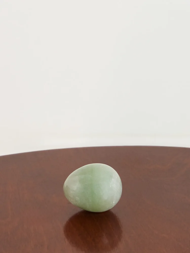 Egg aventurine paperweight