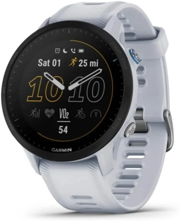 Garmin Forerunner 955 GPS Running Smartwatch, 46mm, Whitestone
