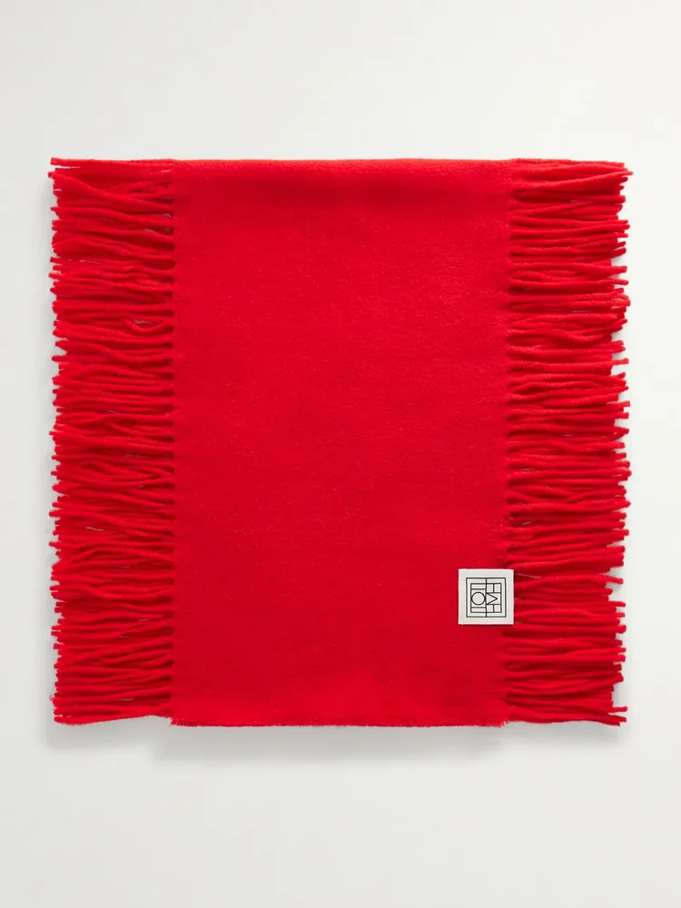 Tasseled cashmere scarf