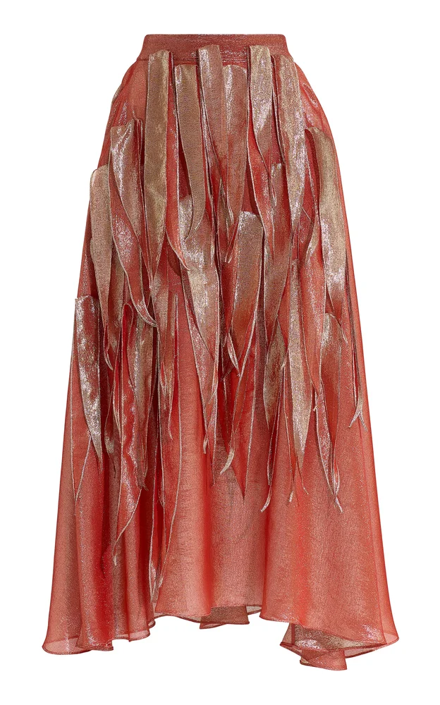Furnace Fringed Silk-Blend Midi Skirt