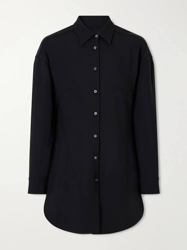 Wool-blend twill shirt