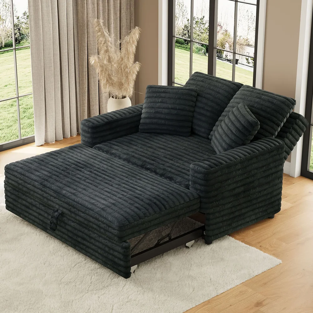 Naykin 2-Person Faux Fur Sofa Bed