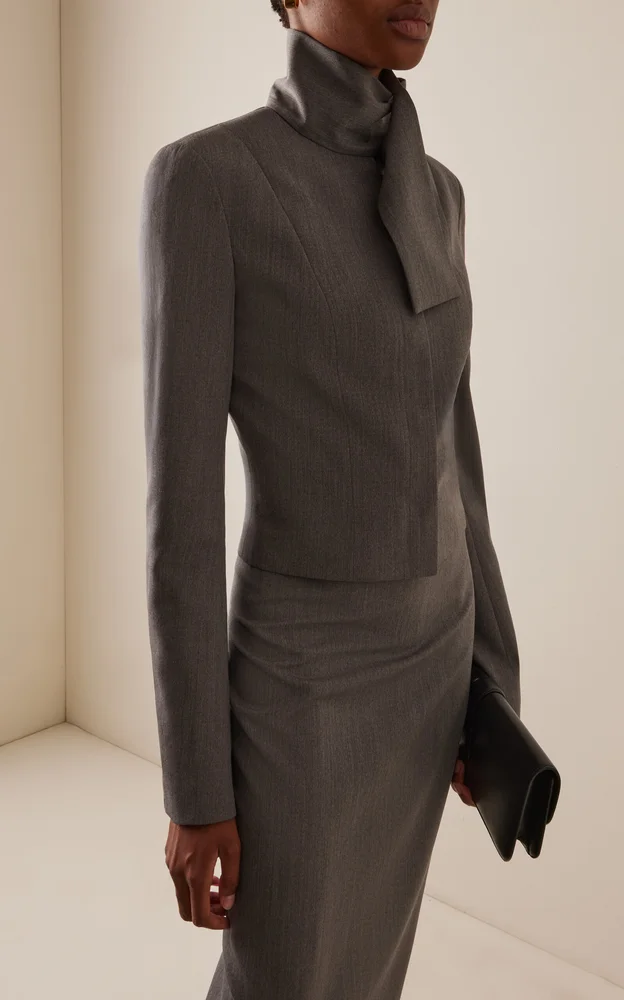 Tailored Wool Scarf Jacket