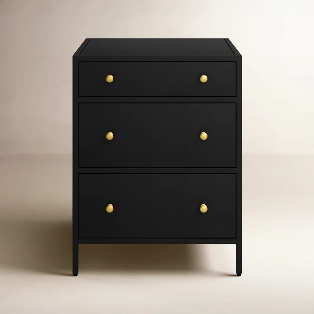 Sabian 3-Drawer Iron 20" Nightstand
