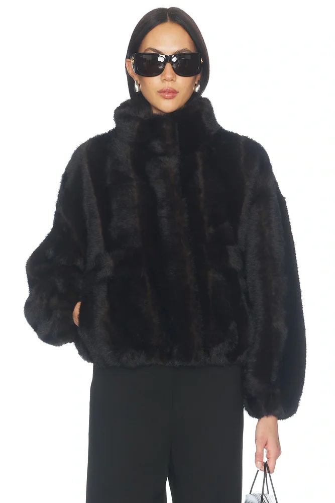 Iris Shaved Faux Mink Bomber