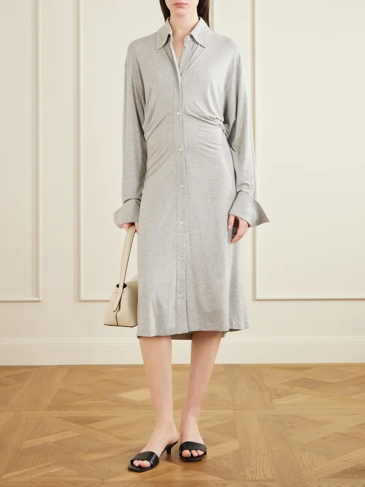 Slouch draped jersey midi dress