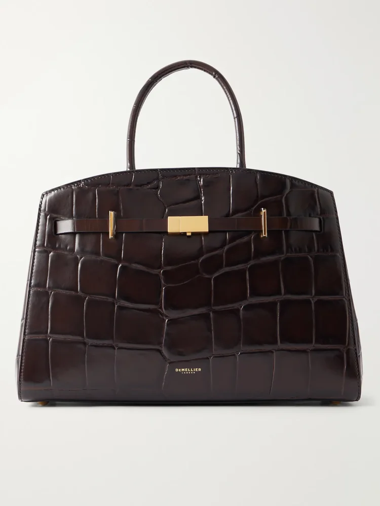 The Midi Hudson Crocodile-Effect Leather Tote