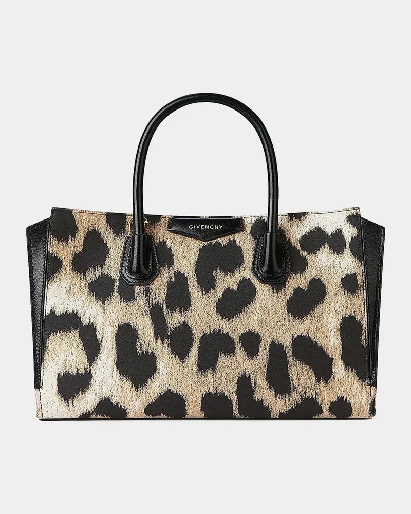 Antigona Leopard Jacquard Catchall Top-Handle Bag
