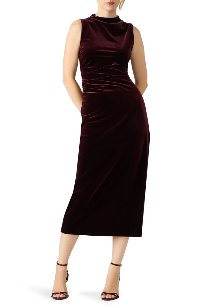 Mo Sleeveless Velvet Midi Dress