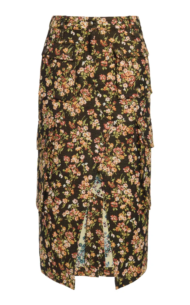 Sersy Cotton-Blend Midi Skirt