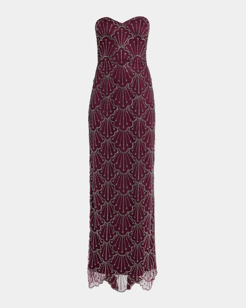 Tessa Strapless Beaded Column Gown