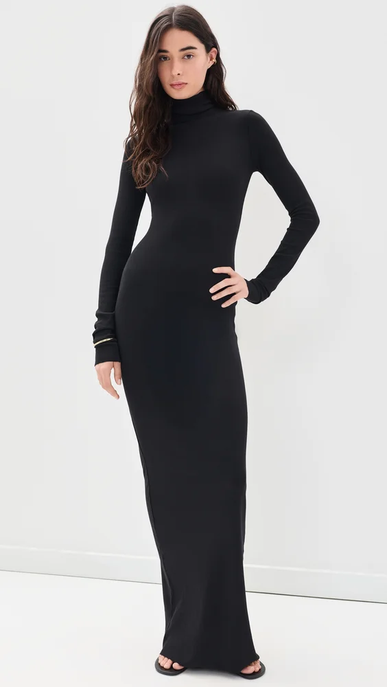 Long Sleeve Turtleneck Maxi Dress