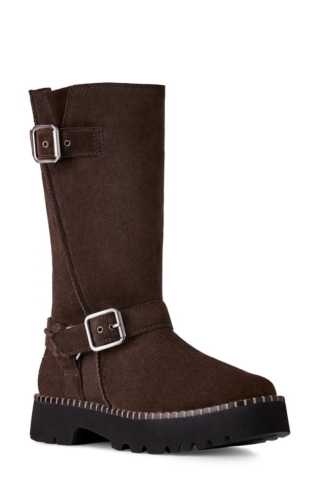 Uptowner Biker Boot in Dark Brown