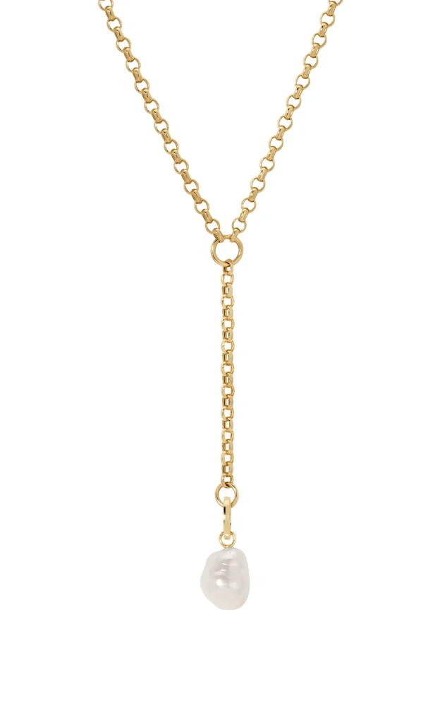 14K Yellow Gold Pearl Necklace