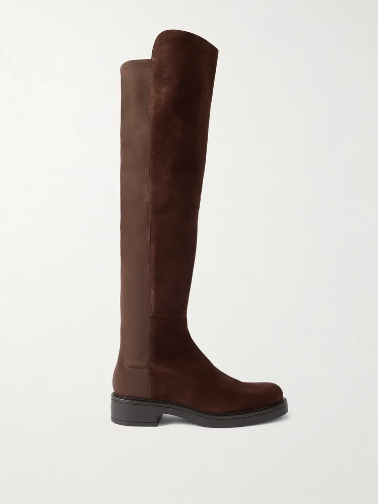 5050 Celia suede and stretch over-the-knee boots