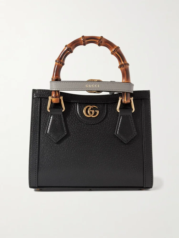 Diana mini textured-leather tote