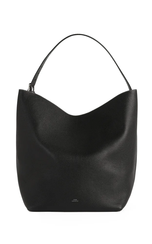 Belted Leather Tote Bag