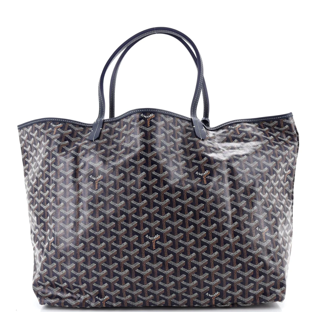 Pre-Owned Saint Louis Tote Coated Canvas GM in Navy Blue