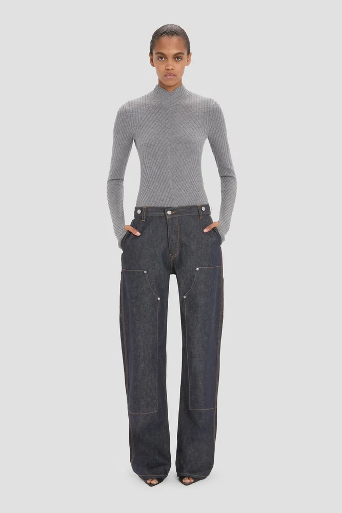 Panelled Jean In Indigo