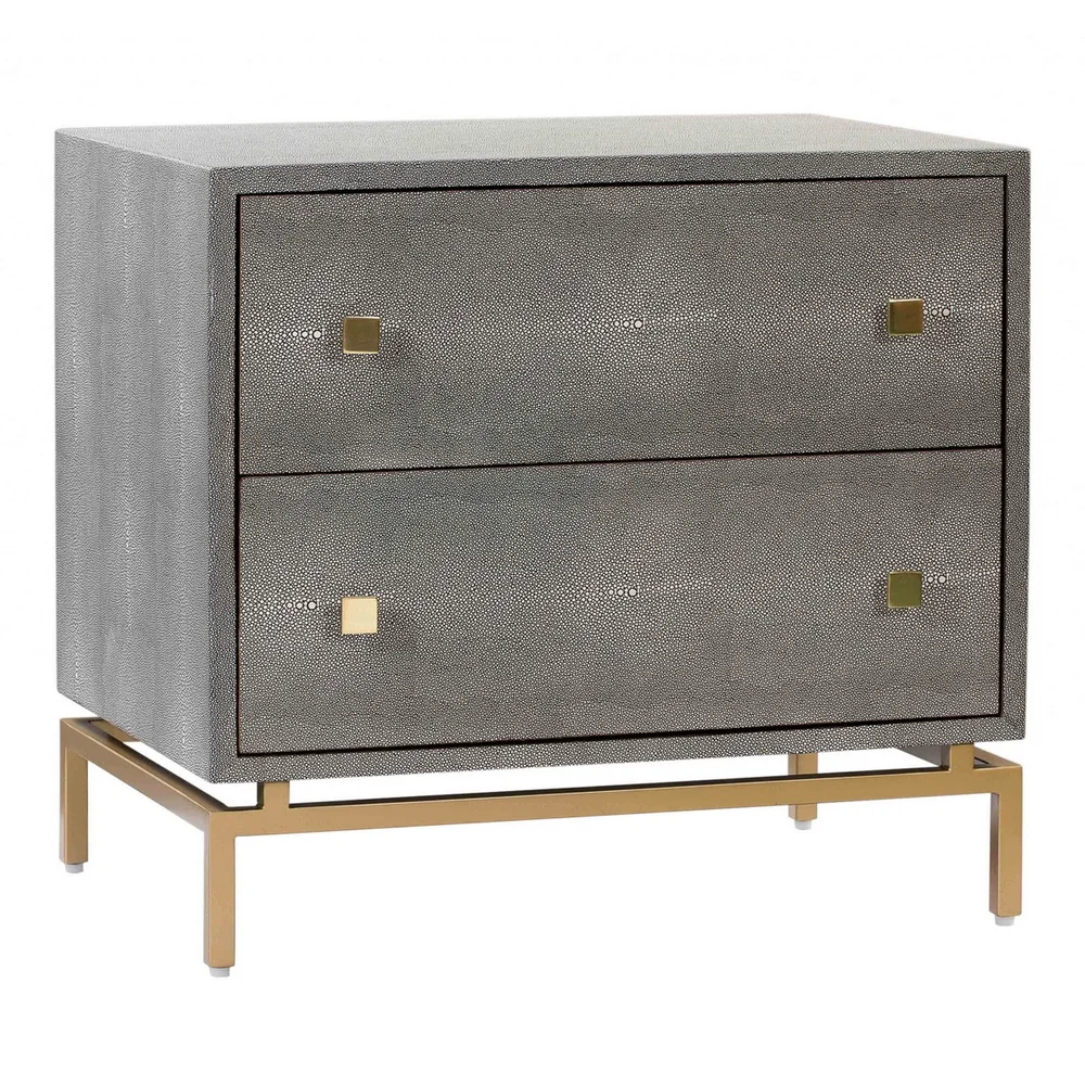 Pesce Shagreen Nightstand in Grey