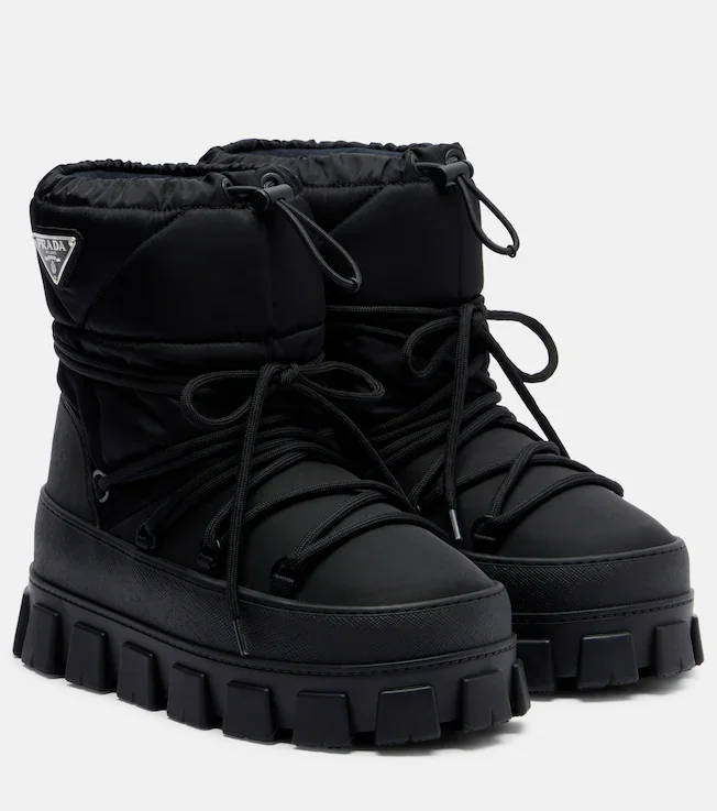 Re-Nylon gabardine snow boots