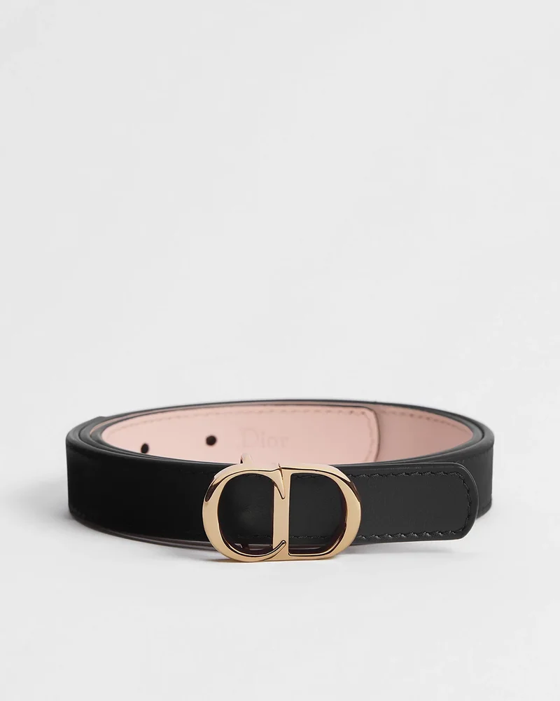 Reversible CD Icon Belt Black and Peach Smooth Calfskin, 20 MM