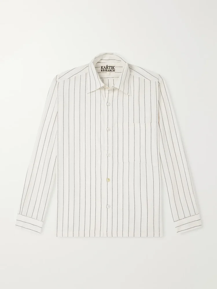 Pinstriped Cotton-Canvas Shirt