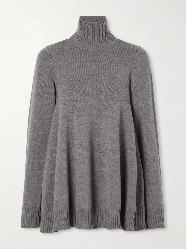 Wool-blend turtleneck sweater