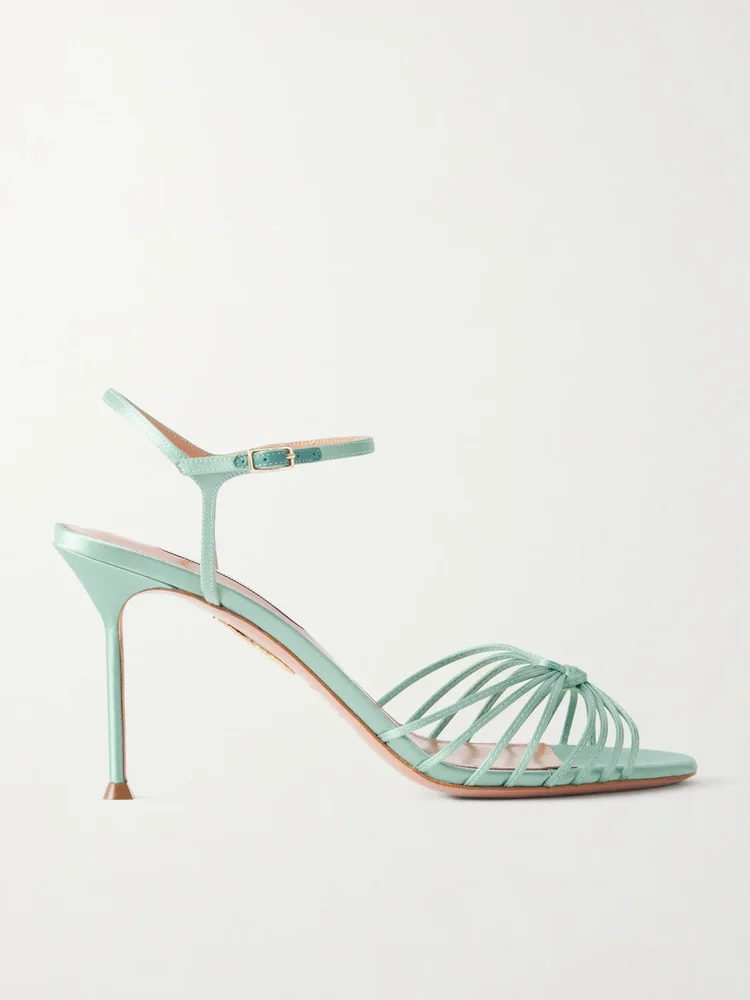 Serenity 85 knotted satin sandals