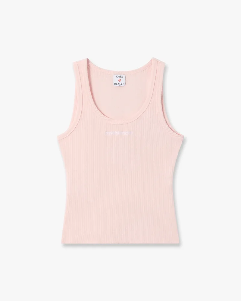 Pink Ribbed Tank Top