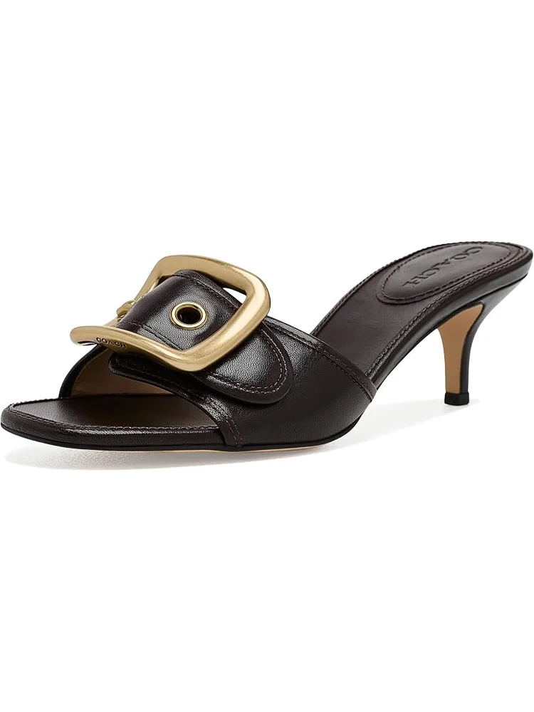 Margot Leather Sandals with Oversized Buckle