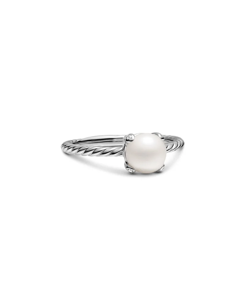 Pearl Classics Ring in Sterling Silver with Diamonds, 2mm
