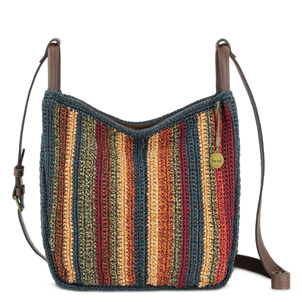 Los Feliz Crossbody, Hand Crochet, Woodland Stripe
