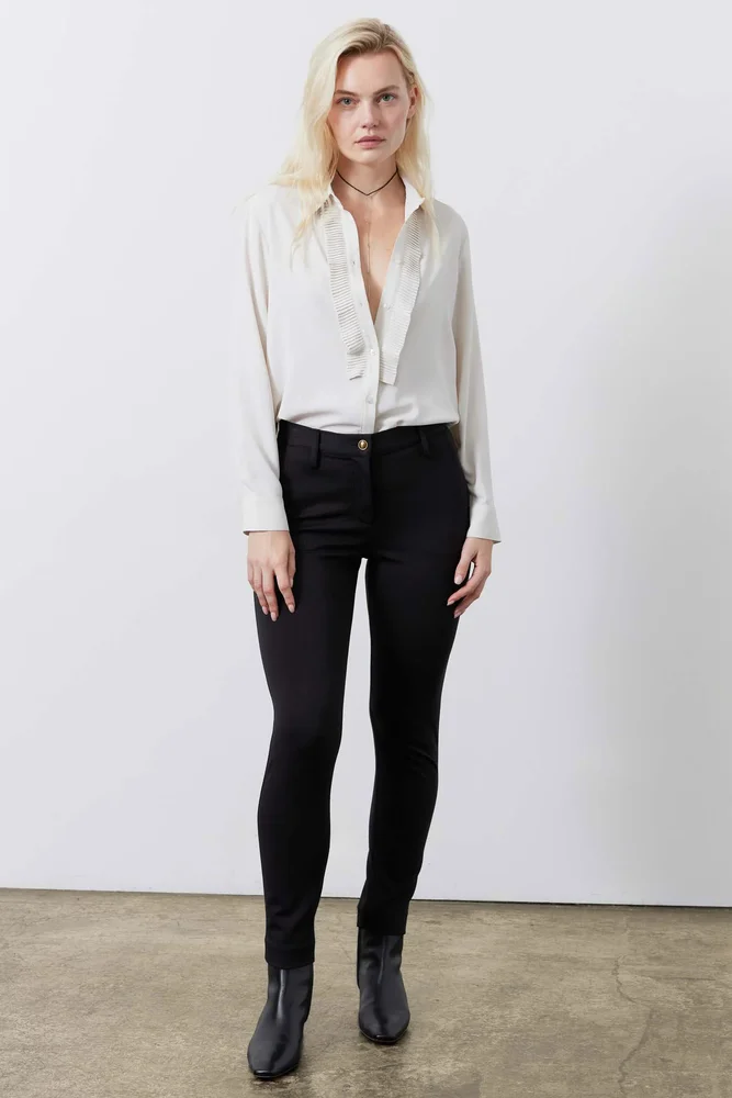 Stretch Suit Tapered Pants, Black