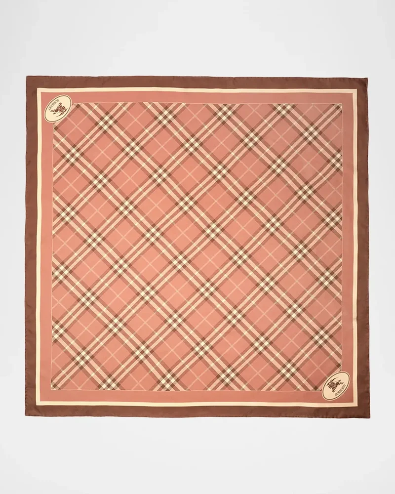 Check Knight Stamp Silk Scarf