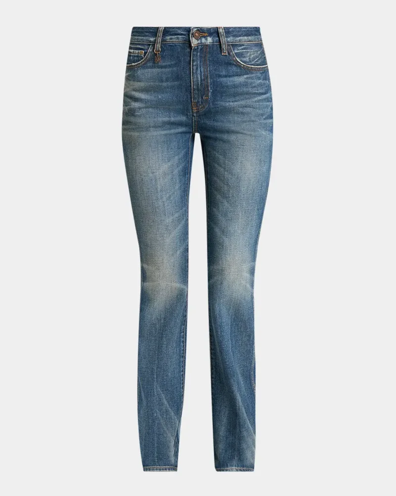 Whiskered Tapered Jeans