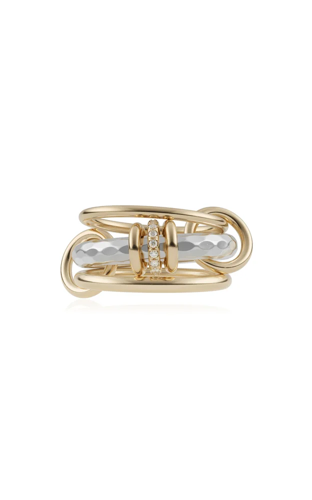 Gemini 18K Yellow Gold, Sterling Silver Diamond Ring