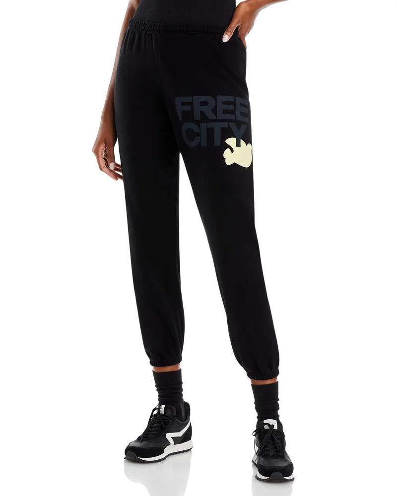 Cotton Logo Sweatpants in Black Space Cream