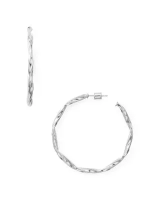 Twist Hoop Earrings in 18K Gold-Plated Sterling Silver or Sterling Silver - Exclusive