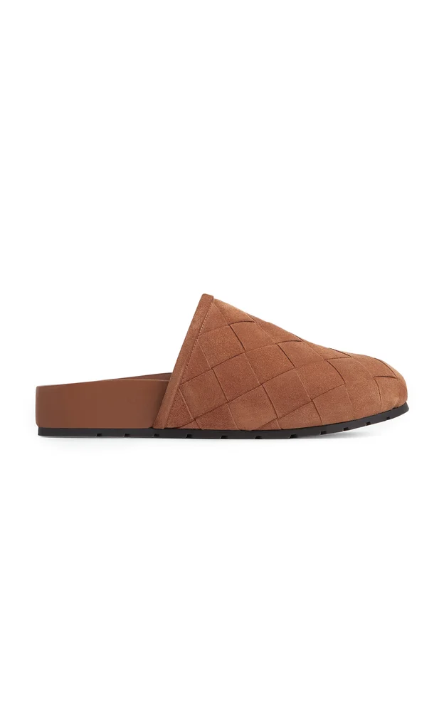 Reggie Intrecciato Suede Clogs