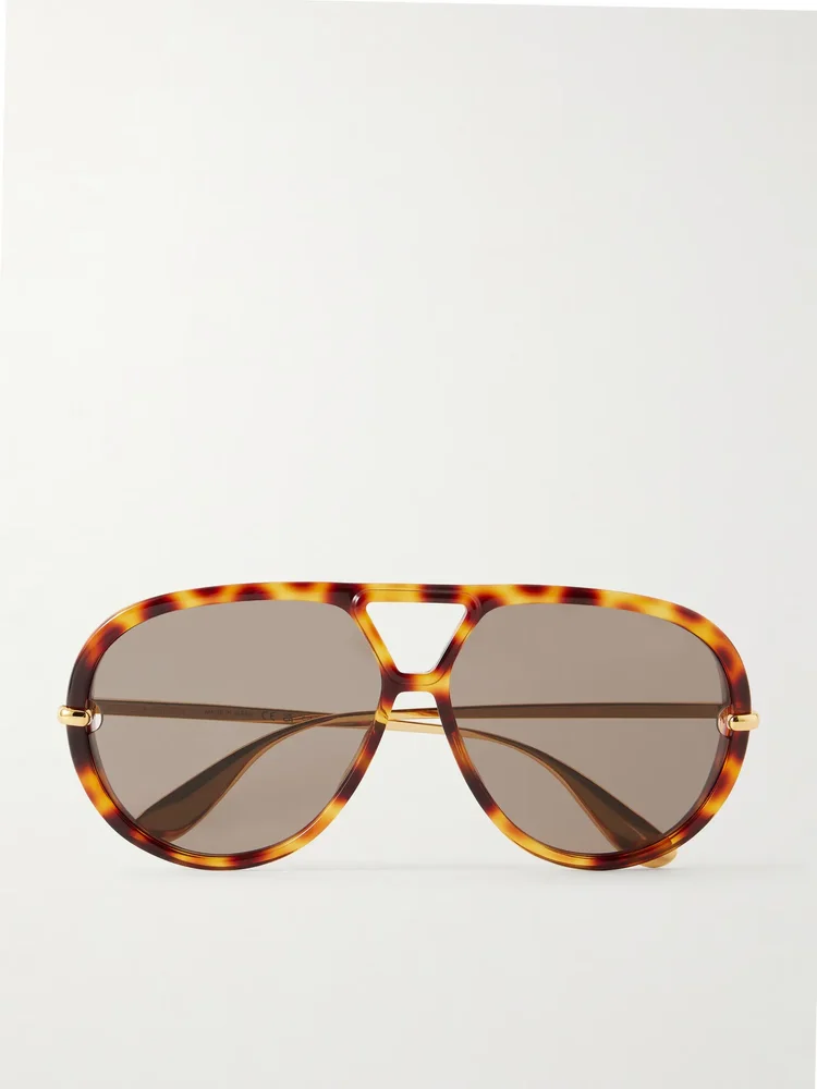 Drop aviator-style tortoiseshell acetate sunglasses