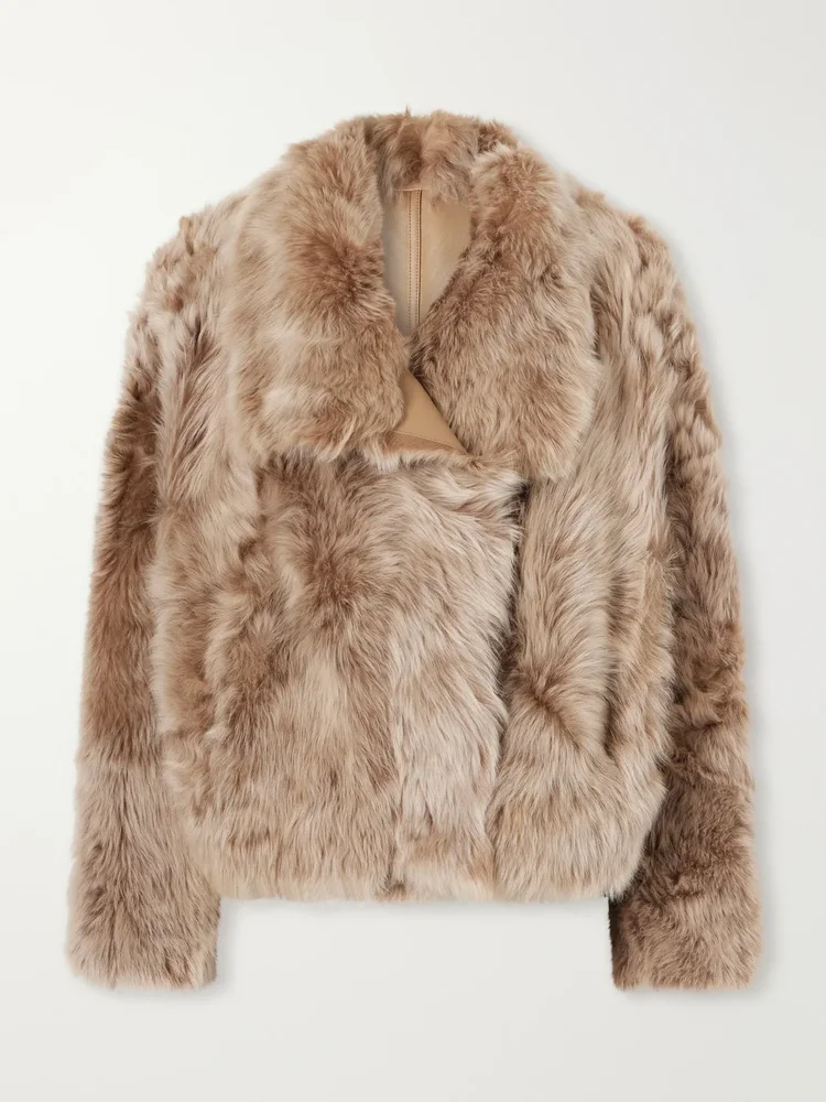 Reversible shearling and leather jacket