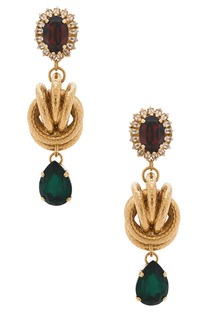 Omega Clasp With Square Pendant Earrings
