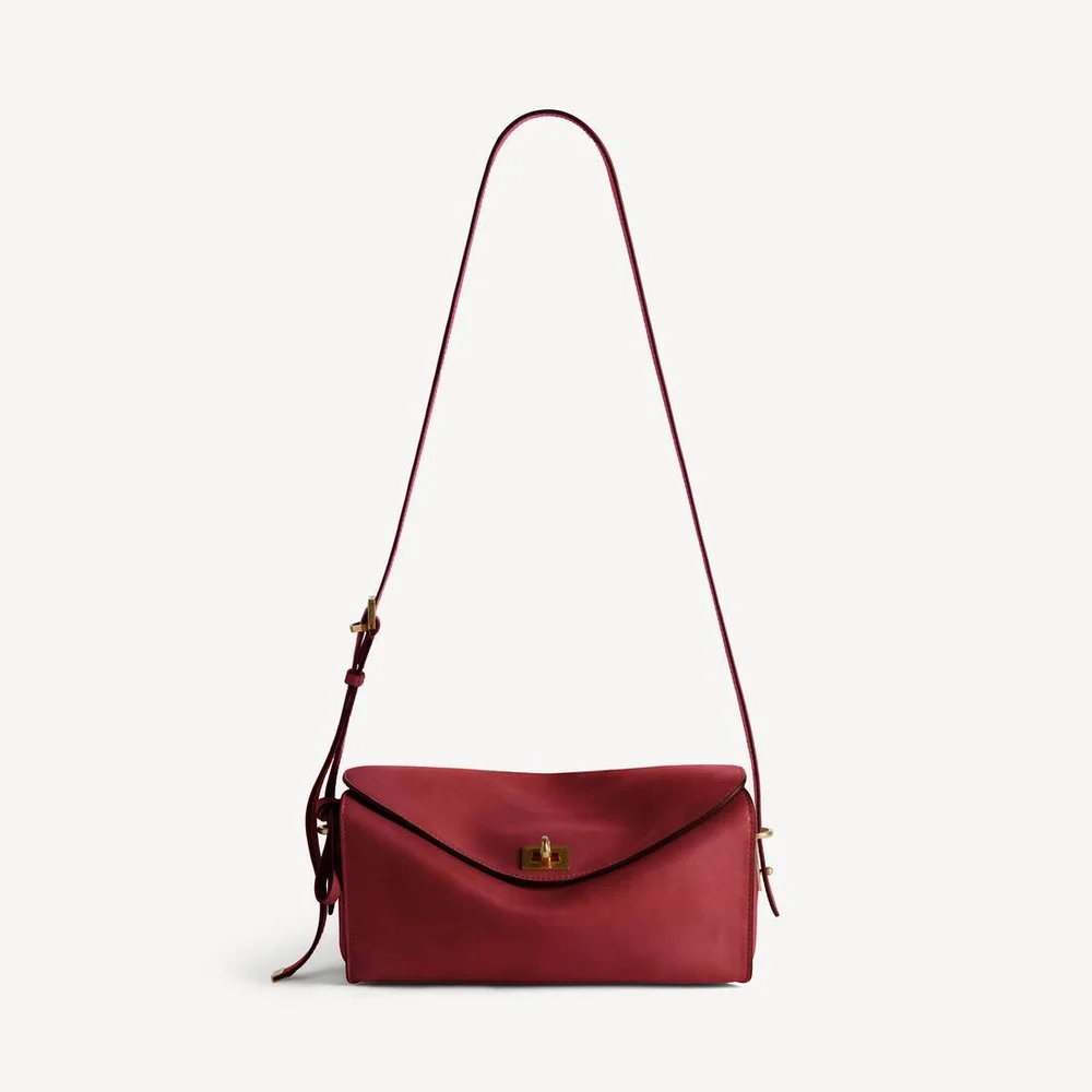 Balenciaga Le 7 Shoulder Bag Medium in Ruby/moka