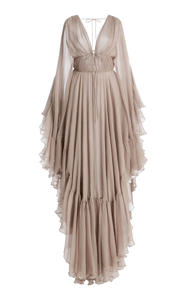 Nerina Ruffled Silk Georgette Maxi Dress
